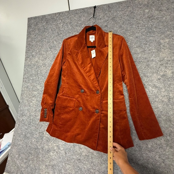 GAP Burnt Orange Corduroy Double Breasted Blazer Women’s Size 6 Jacket - Picture 7 of 16